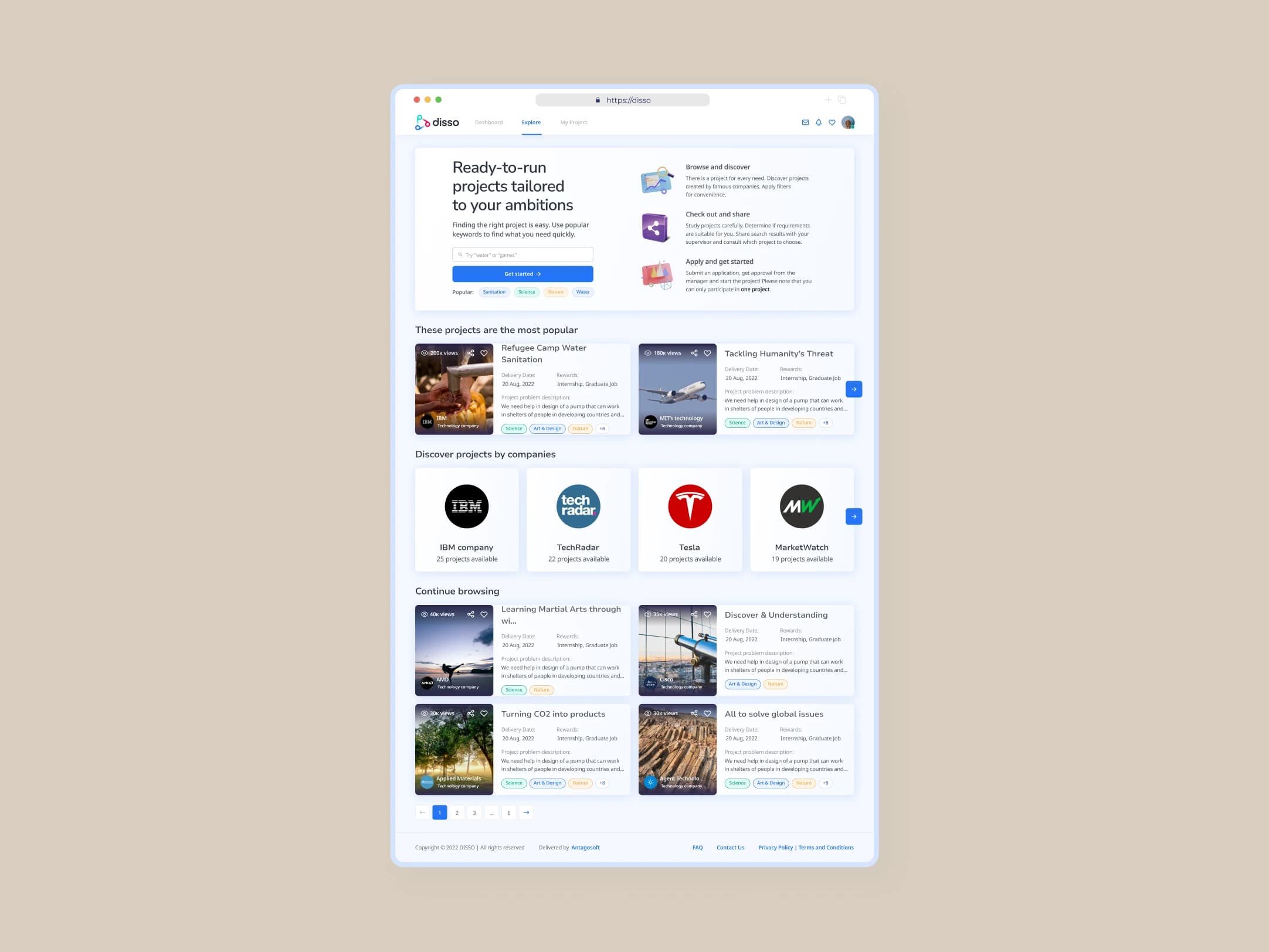 Project Board interface