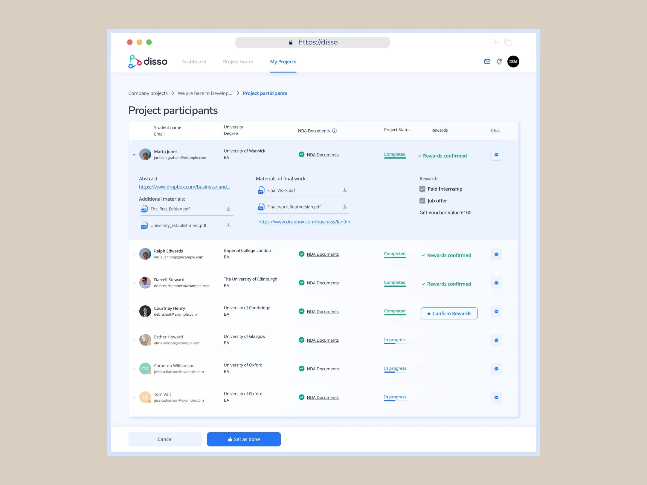 Collaboration Hub interface