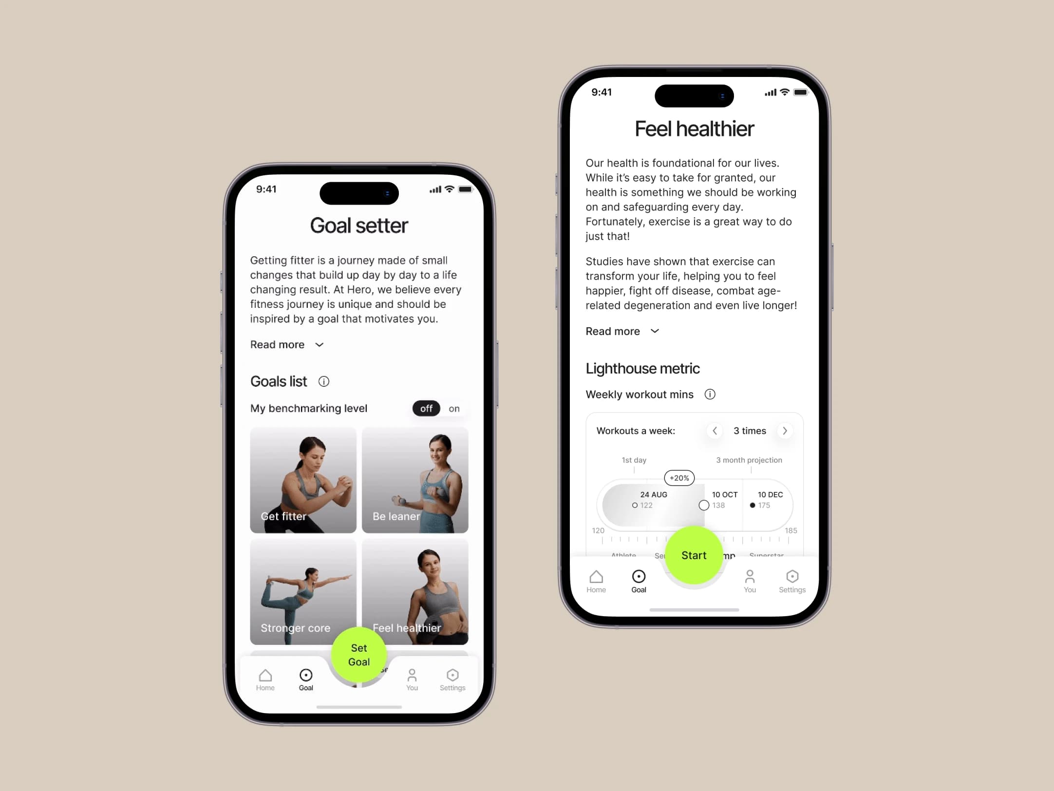 Adaptive Workouts interface