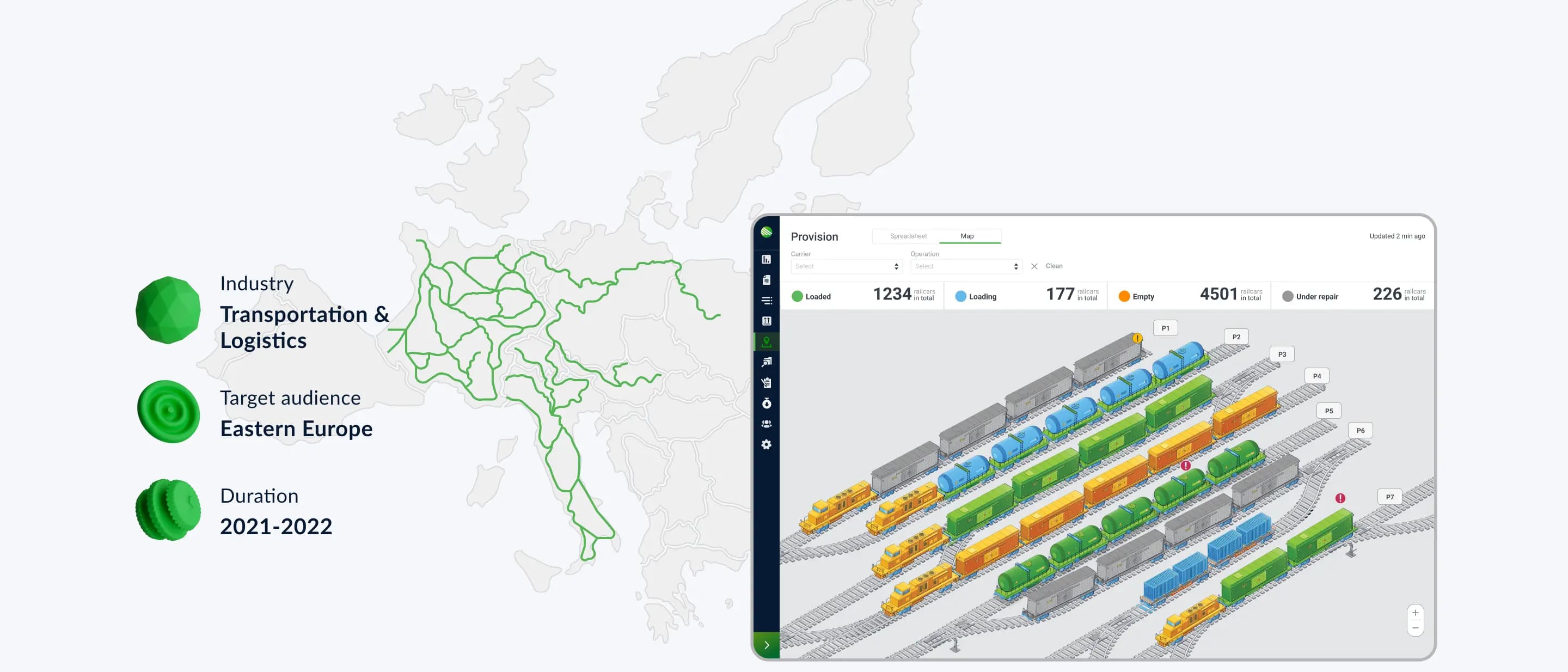 Rail Terminal Management — Digital Twin, IoT tracking, and predictive AI dashboard