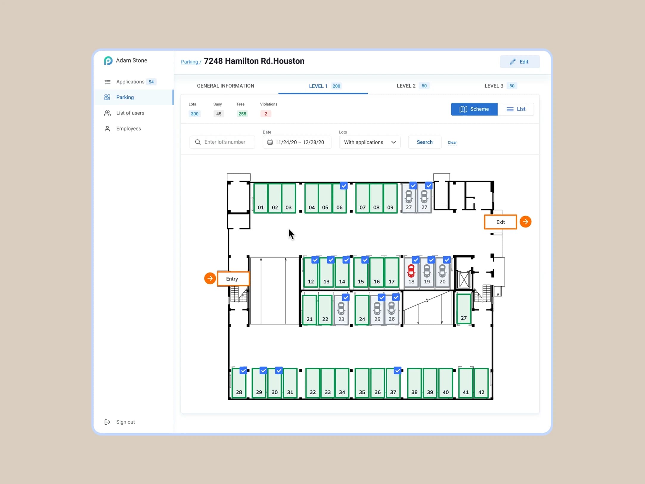 Spot Management interface