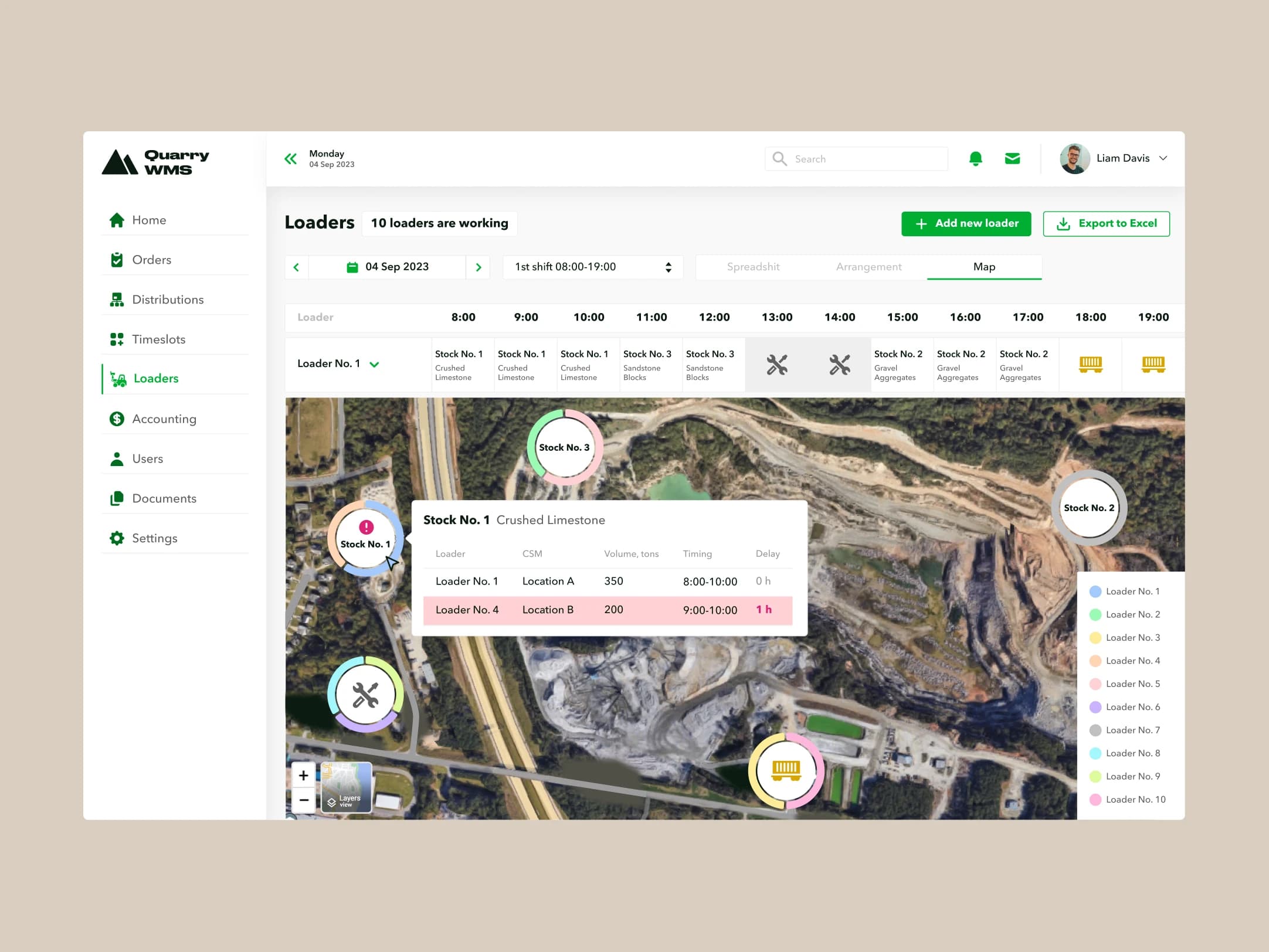 Yard Management interface